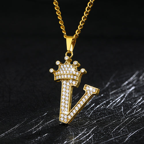 Load image into Gallery viewer, Zircon Alphabet Necklace
